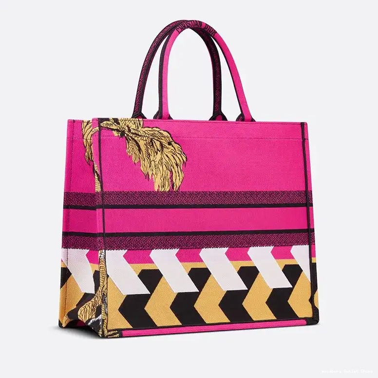Cheap Book Canvas Dior Rose D-Jungle Tote Motif Pop 0408 Hot Sale